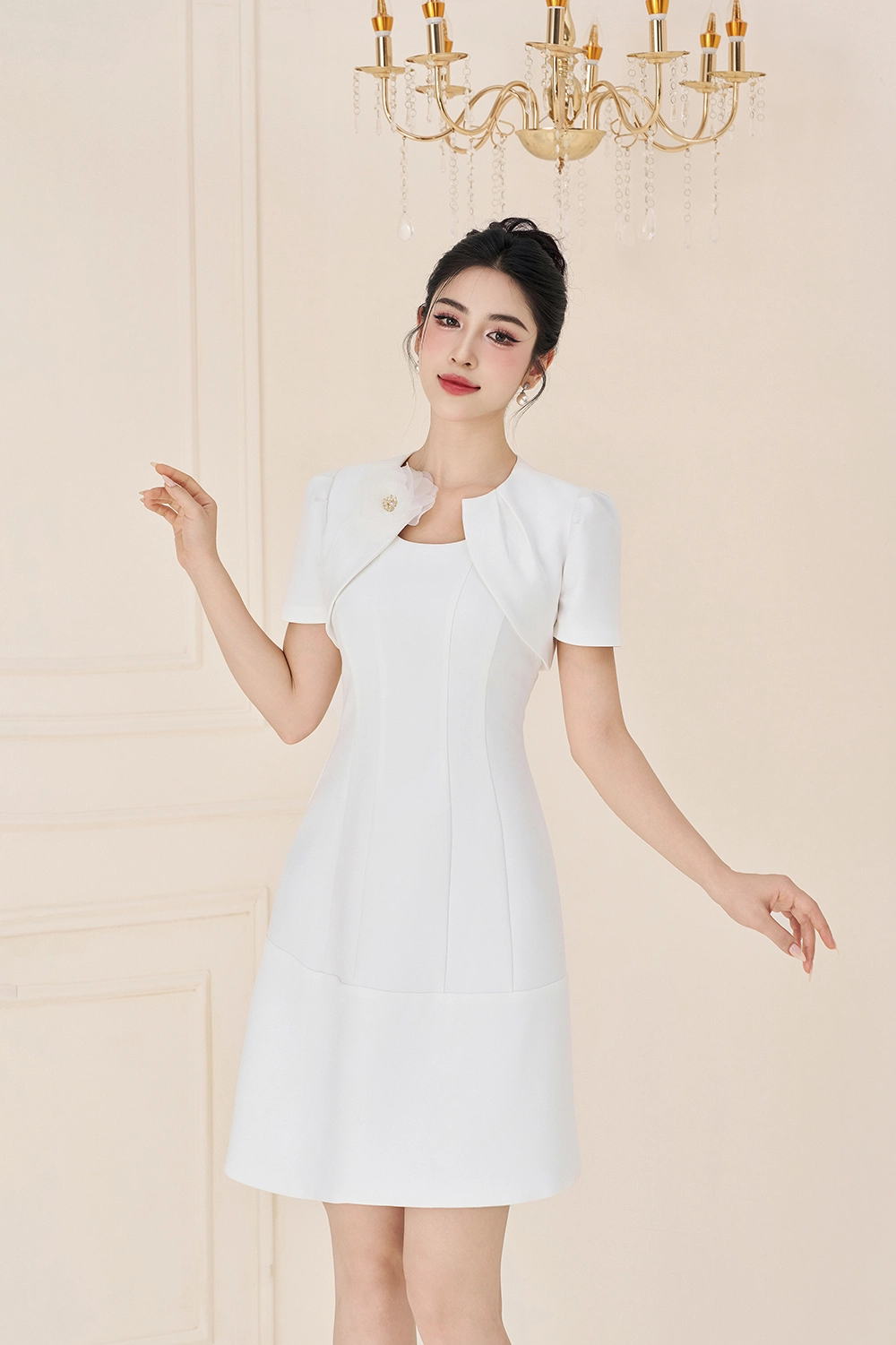 Đầm công sở Emily Dress chất chéo dày cao cấp