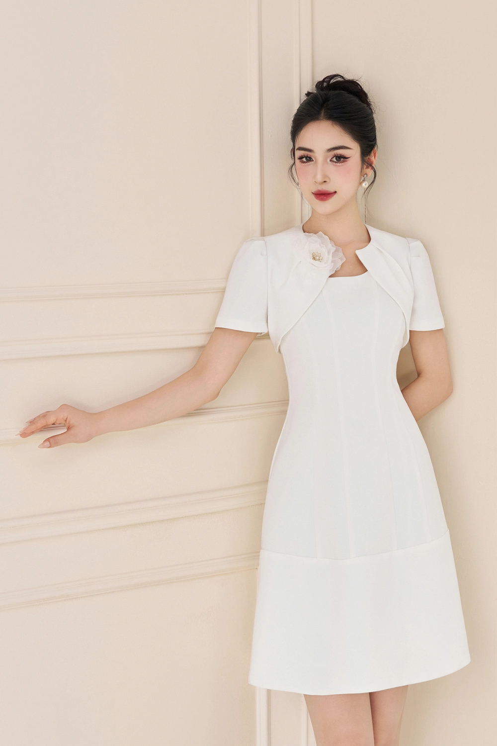 Đầm công sở Emily Dress chất chéo dày cao cấp