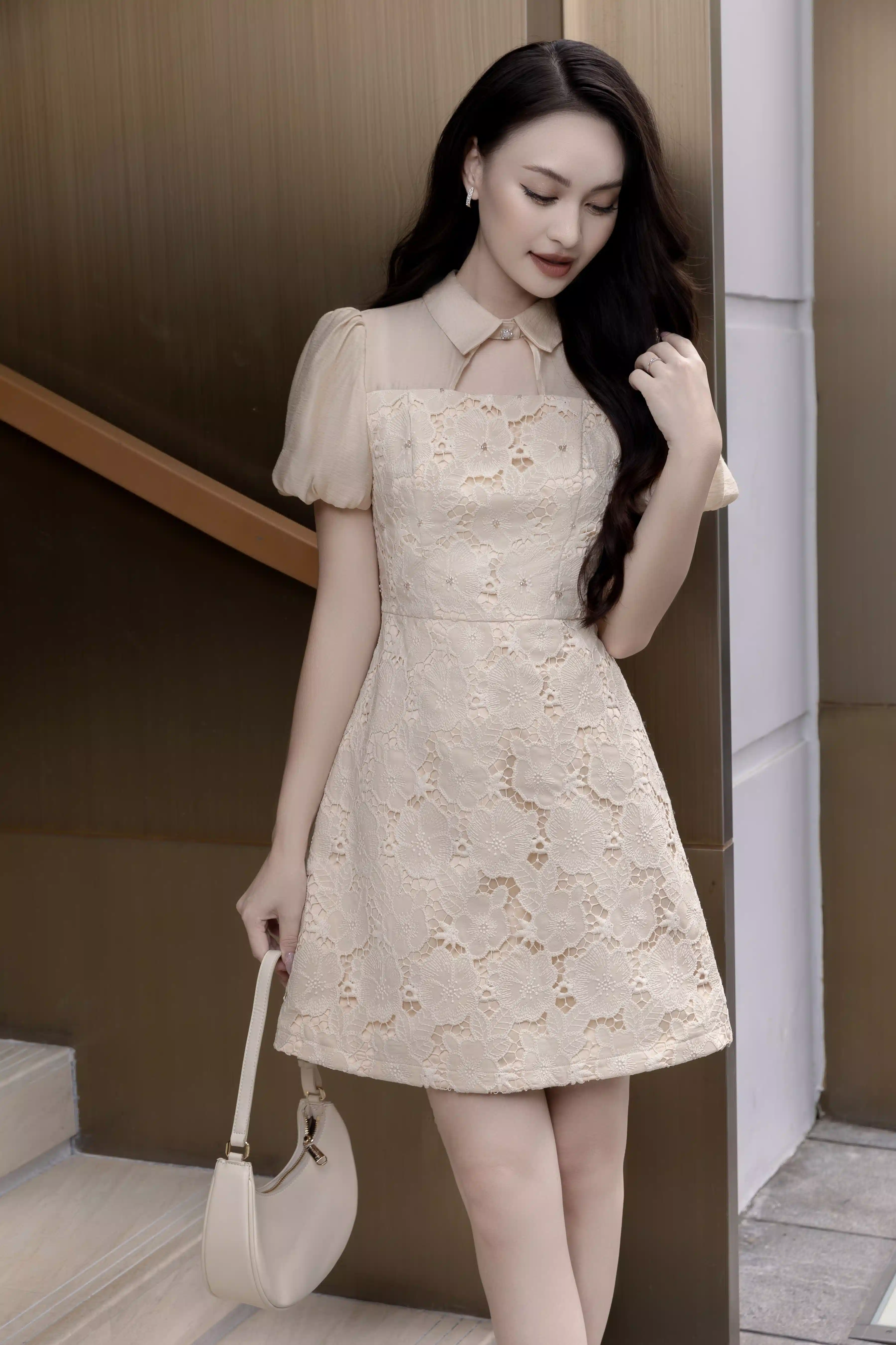 Đầm kiểu nữ Irene Dress ren phủ phối tơ cao cấp