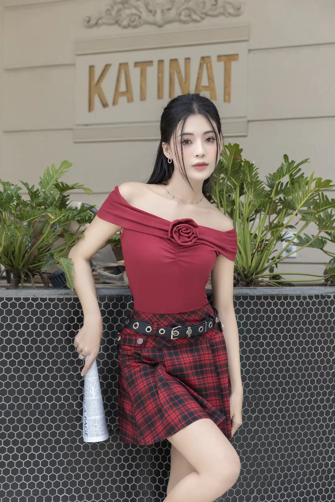 Chân váy dáng A kẻ Caro Skirt cực xinh