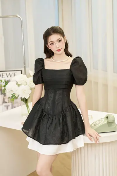 Đầm thiết kế Ember Dress tơ phối cực tiểu thư