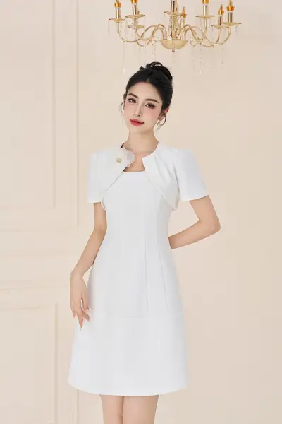 Đầm công sở Emily Dress chất chéo dày cao cấp