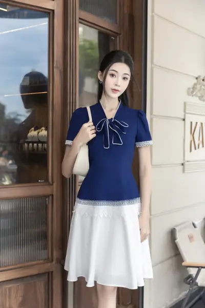 Đầm liền Killa Dress đũi óng cực thanh lịch 