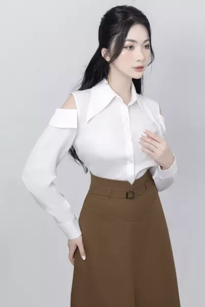 Áo sơ mi nữ công sở Aura Shirt thô mỏng mềm mạ