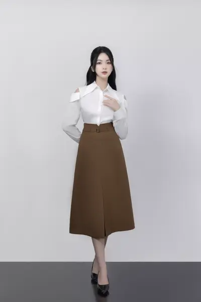 Chân váy dài Molly Skirt đũi óng cao cấp