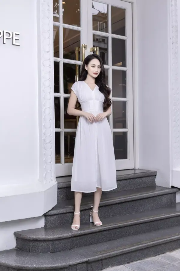 Váy liền Caryln Dress tơ nhăn mềm mại