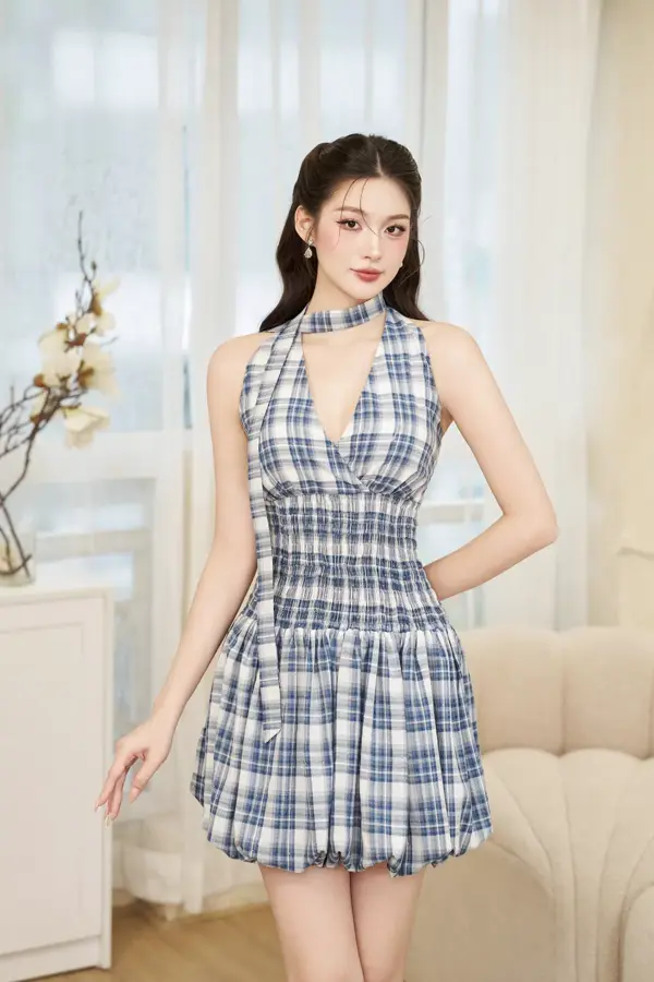 Đầm cổ yếm dáng phồng Zoe Dress