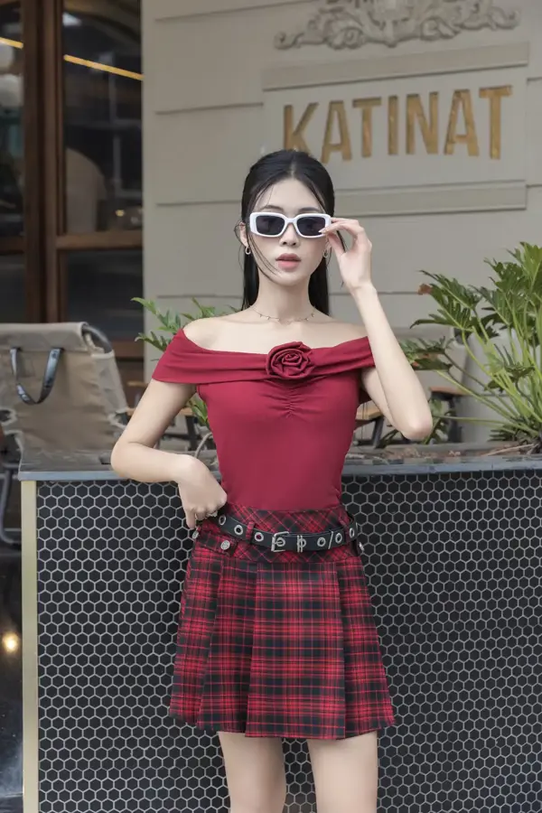 Chân váy dáng A kẻ Caro Skirt cực xinh